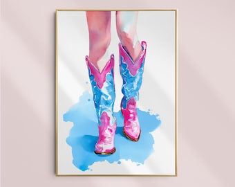Trendy Pink Boot Dorm Wall Art Dorme Decor Coquette Aesthetic Printable Digital Download Modern College Apartment Decor Custom Roommate Gif