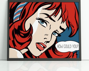 Lichtenstein Ribbon Girl - Etsy