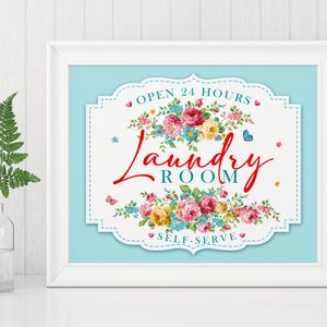 Sweet Rose Laundry Wall Art & Sublimation Design PNG JPG Digital Download