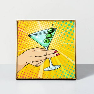 Roy Lichtenstein Style Poster Download Martini Print Art of the Sixties Pop Art Printable Download PNG JPG Instant Download Wall Art