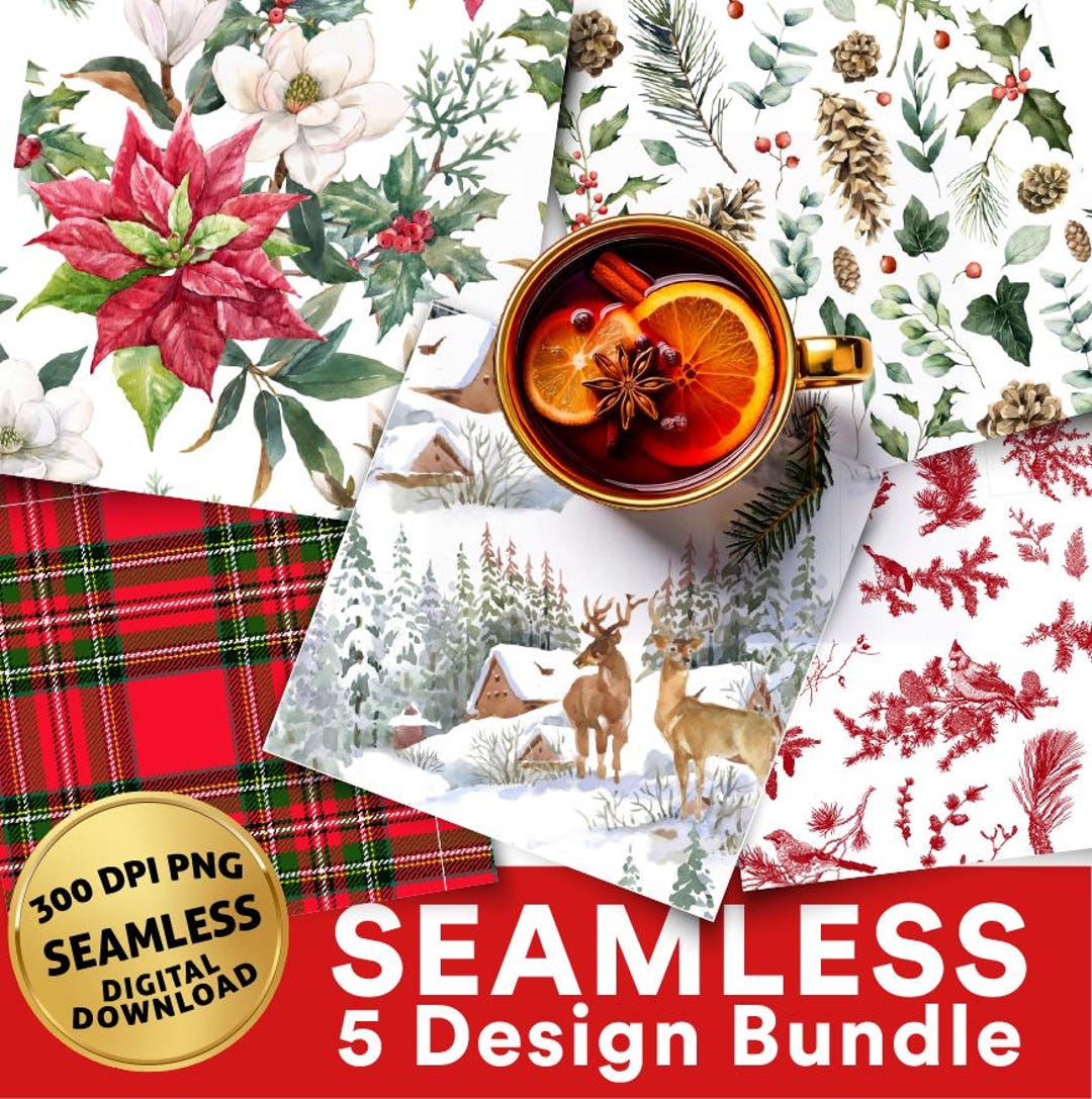 Christmas Seamless Pattern PNG Digital Paper Seamless Wallpaper ...