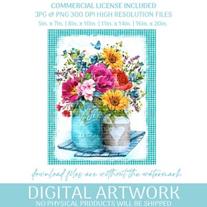 Breezy Blossoms Farmhouse Floral Wall Art Instant Download Cottagecore