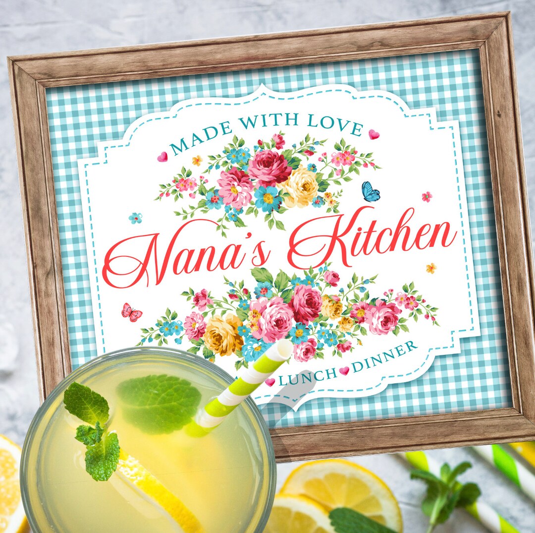 Nana's Kitchen Wall Art & Sublimation Design PNG JPG Digital Download