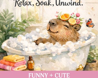 Funny Bathroom Art Country Chic Capybara Farmhouse Decor Modern Farmhouse Wall Art (Digital Download)