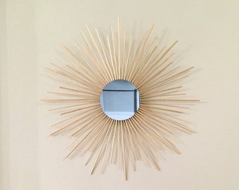 30" Gold Sunburst Mirror,  Starburst Mirror, Mirror wall decor, Sun mirror, Gold Sunburst mirror, wall decor , Home Decor