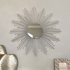 30" Sparkle Sunburst Mirror (Gems), Sunburst Mirror,  Starburst Mirror, Mirror wall decor, Sun mirror, Gold Sunburst mirror, Home Decor