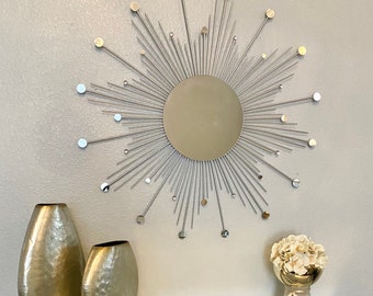 30" Starburst Mirror, Mirror wall decor, Sun mirror, Gold Sunburst mirror, Home Decor