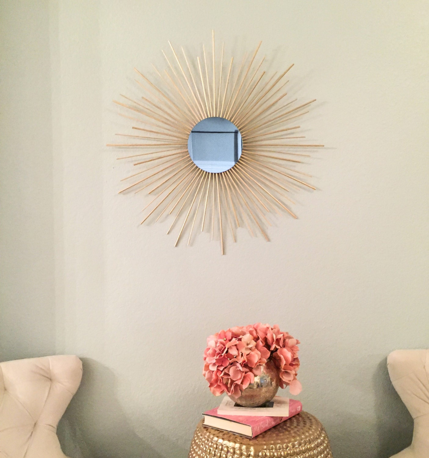 30 Gold Sunburst Mirror Starburst Mirror Mirror Wall Etsy