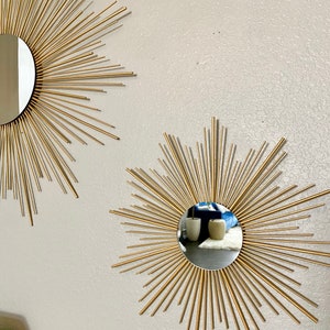 2 Sunburst Mirror Set 29 17, Sunburst Mirror, Starburst Mirror, Mirror wall decor, Sun mirror image 2