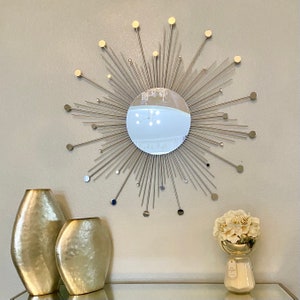 30 Starburst Mirror, Mirror wall decor, Sun mirror, Gold Sunburst mirror, Home Decor afbeelding 3