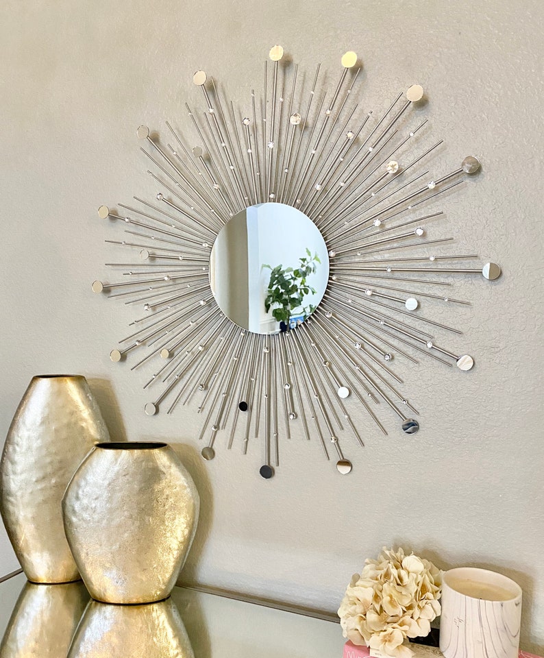 30 Glamorous Sunburst Mirror, Starburst Mirror, Mirror wall decor, Sun mirror, Gold Sunburst mirror, wall decor, home decor image 4