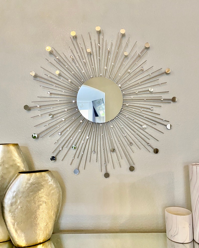 30 Glamorous Sunburst Mirror, Starburst Mirror, Mirror wall decor, Sun mirror, Gold Sunburst mirror, wall decor, home decor 画像 5