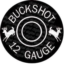 Buckshot 12 Gauge Shotgun Shell Digital Vector svg - png - jpg - dxf - pdf