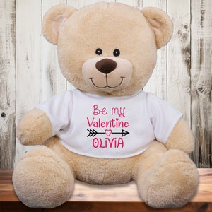 Be My Valentine Teddy Bear Personalized with Name - Valentine&#39;s day Gift for Her Gift for Him