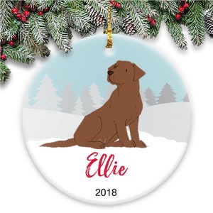 Labrador Retriever Chocolate Lab Ornament - Personalized with Name