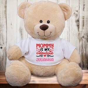 Mommy / Daddy is my Valentine Teddy Bear Personalized with Child&#39;s Name - Valentine&#39;s day Gift for Her Gift for Him Gift for Child