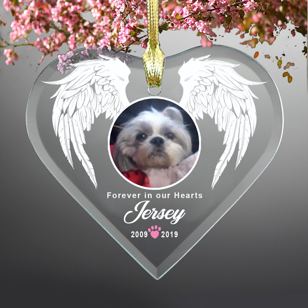Forever in Our Hearts - Pet Glass Heart Ornament - Personalized With ...