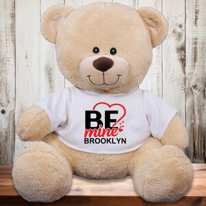 Be Mine Teddy Bear Personalized with Name - Valentine&#39;s day Gift for Her Gift for Him Gift for Child
