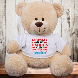 Mommy and Daddy&#39;s Little Valentine Teddy Bear Personalized with Child&#39;s Name - Valentine&#39;s day Gift for Her Gift for Him Gift for Child