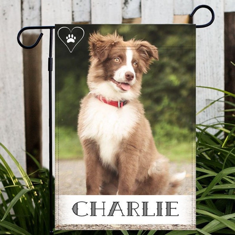 Personalized Pet Photo Garden Flag Single or Double Sided Etsy