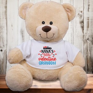 Nana&#39;s / Grandpa&#39;s Little Valentine Teddy Bear Personalized with Child&#39;s Name - Valentine&#39;s day Gift for Her Gift for Him Gift for Child
