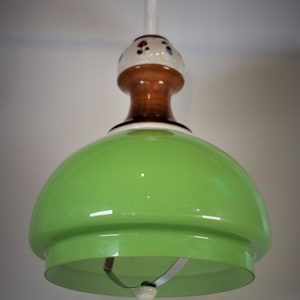 Vintage Glass Pendant Lamp / Yugoslavia / Midcentury