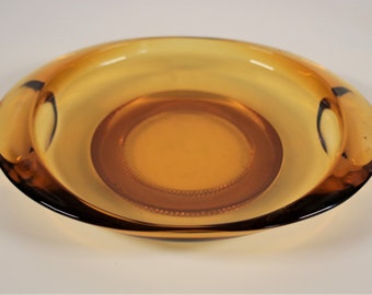 Vintage Italian Plate / Amber Glass
