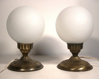 Pair of Vintage Glass Table Lamp / Italy