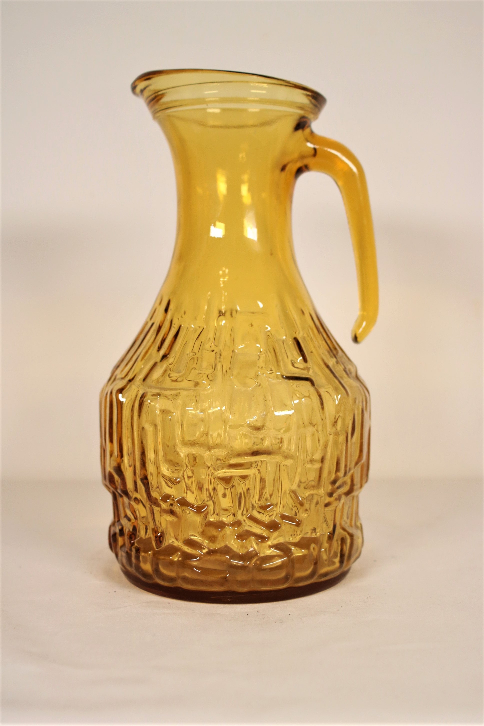 Vintage Water Jug / Made in Italy / Midcentury / Amber Glass Etsy