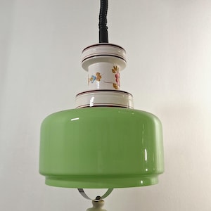 Vintage Glass Pendant Lamp / Yugoslavia / Midcentury