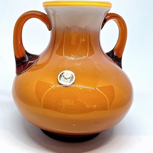 Vintage Handmade Vase / Fabrika Stakla Prokuplje / Yugoslavia / Midcentury