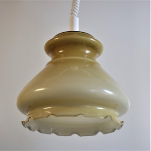 Vintage Glass Pendant Lamp / Yugoslavia / Midcentury