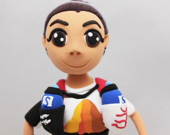 Handmade Marathon Runner Cake Topper, Custom Polymer Clay Figurine