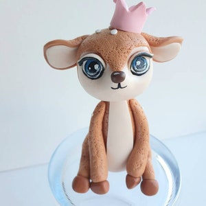 Fawn cake topper, Baby deer cake topper figurine