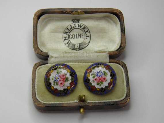 Enamelled Shirt / Blouse Studs Edwardian