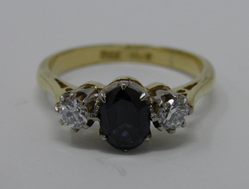 A Classic and beautiful vintage 18ct Sapphire and Diamond Trilogy ring