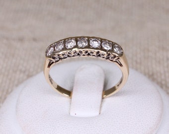 9ct Gold 7 x stone Diamond Half Eternity Ring