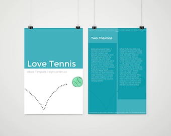 eBook Template | Tennis Sporty | Customizable eBook Template | Google Docs / Windows Word DOCX / Mac Pages / A4 / Letter Available