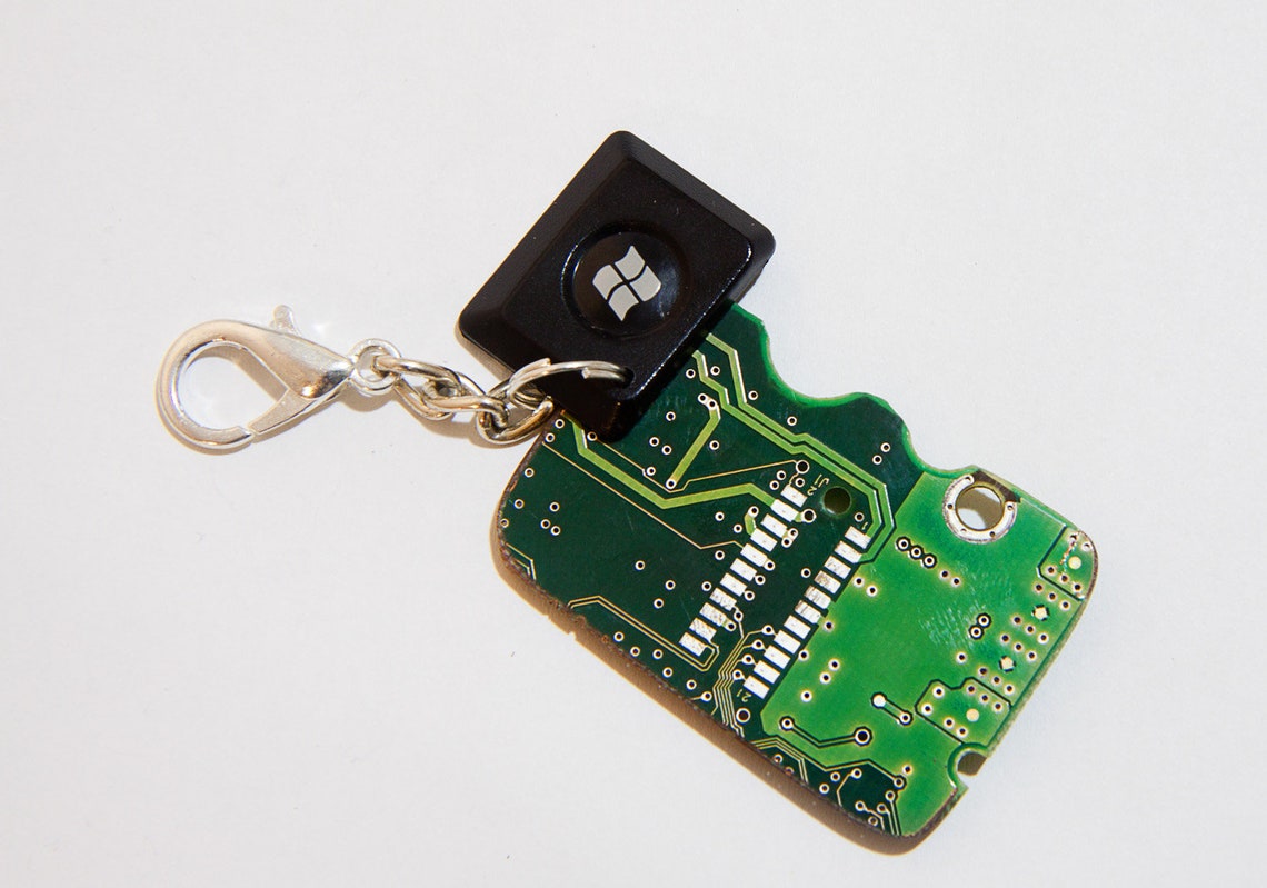 Recycled keychain Computer geek gifts Science keychains Cool Etsy