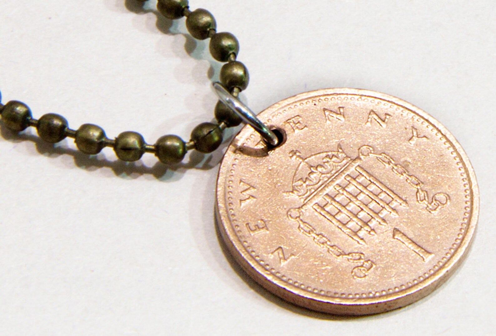 Old coin necklace British coin jewelry Cool mens necklace Mens Etsy