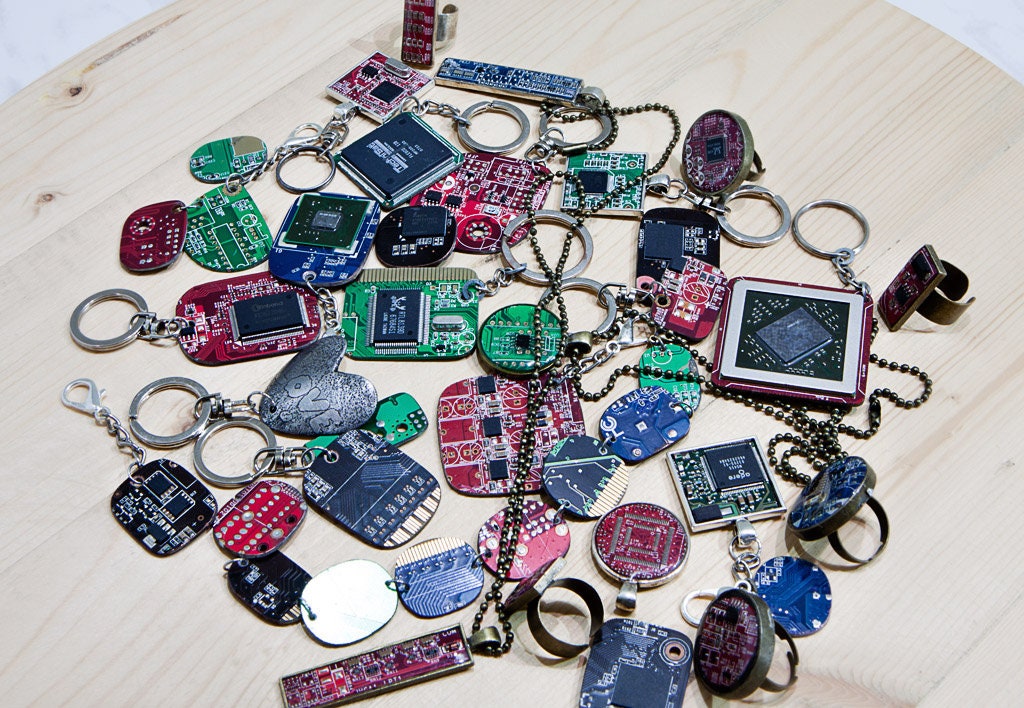 Computer keychain Techie gifts Geeky keychains Electrical Etsy