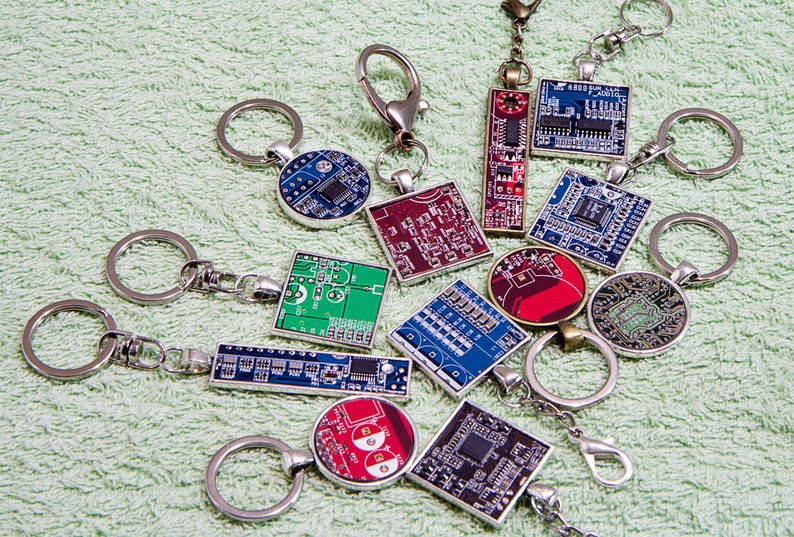 Geek Keychain Computer Parts Art Cool Keychains Modern Etsy