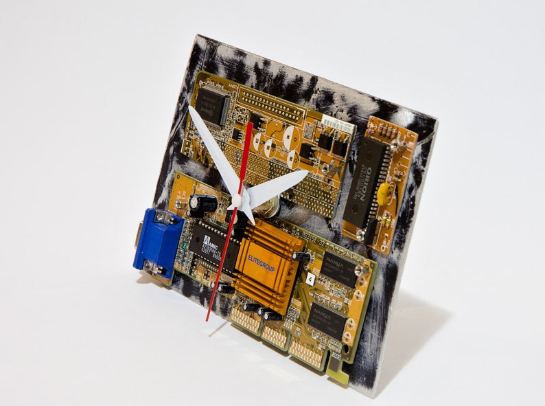 Circuit board clock Modern table clock Motherboard clock Etsy