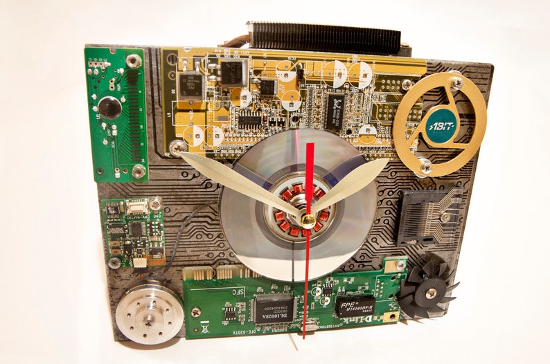 Modern desk clock Computer parts clock Pc gamer gift Unusual Etsy