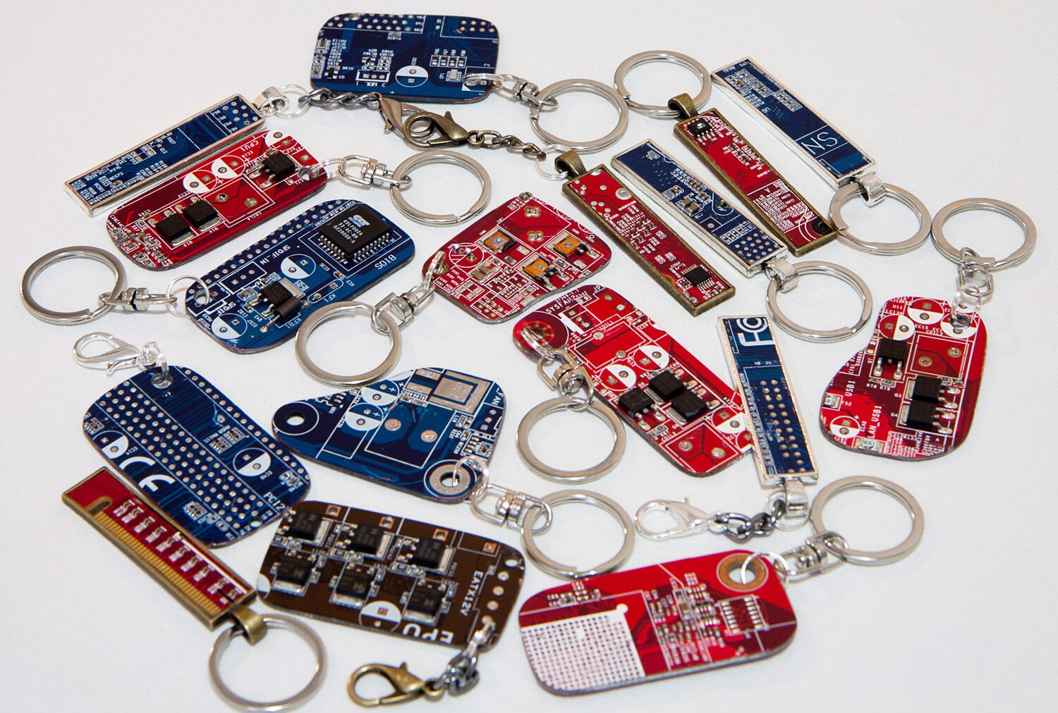 Cool keychains Design keyring Geek keychain Circuit board art Etsy