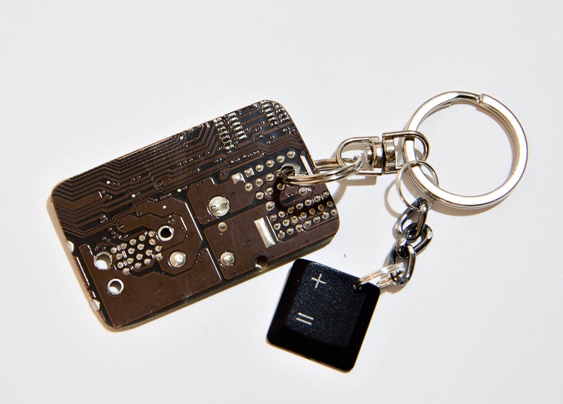 Geek keychain Computer geek gifts Cool keyrings Recycled Etsy