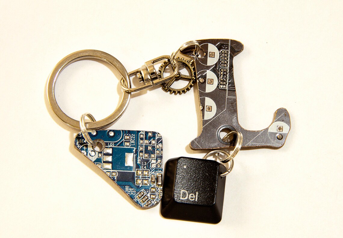 Computer keychain Techie gifts Geeky keychains Electrical Etsy