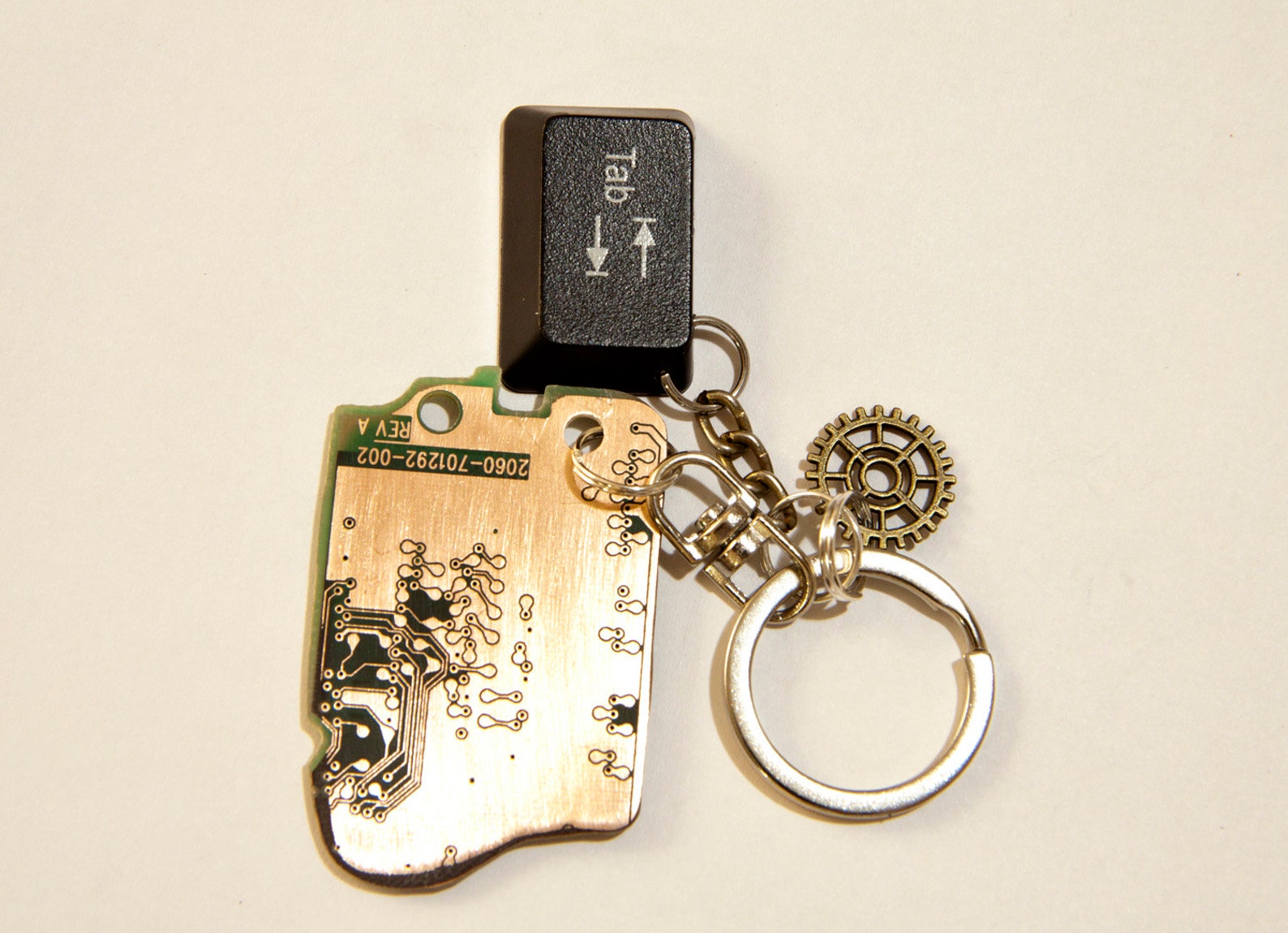 Geek keychain Circuit board art Recycled keychain Computer Etsy