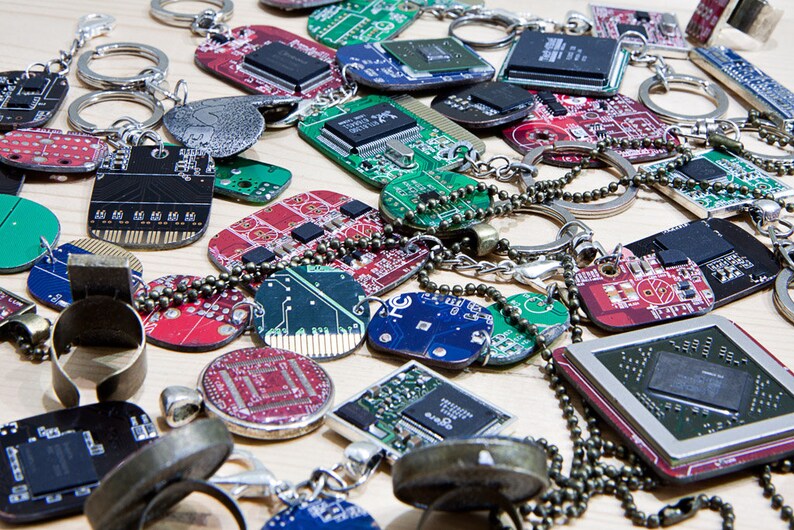 Computer keychain Techie gifts Geeky keychains Electrical Etsy