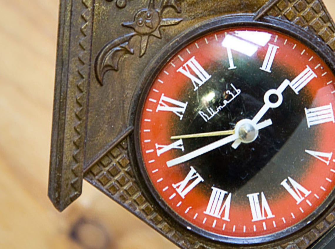 Wind up clock Mantel clock Vintage alarm clock Mantle clock Etsy